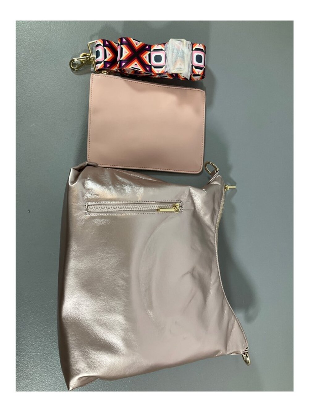 Charley Was Here 3-in-1 Blush Tote Bag Set with Hobo Bag and Wristlet - Unisex S